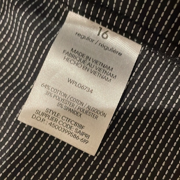 Calvin Klein Button Down Shirt Size 16 Slim Fit + Stretch - Picture 6 of 9